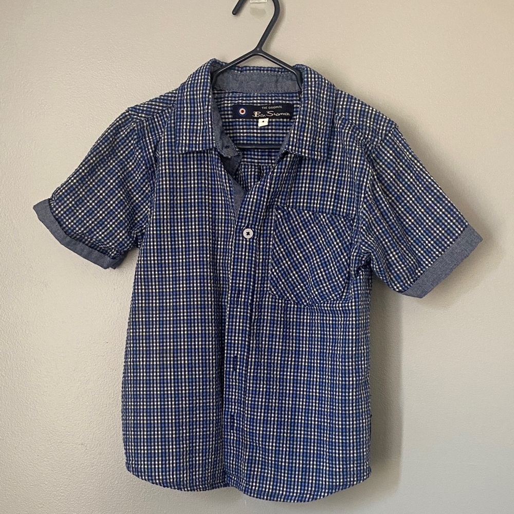 Blue Checkered Short Sleeve Shirt